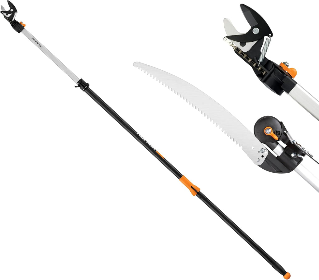 fiskars 3-in-1 garden tool set Fiskars Telescoping Tree Pruner 12'