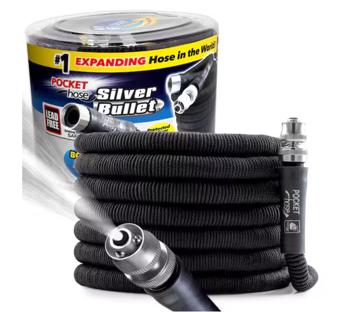 Pocket Hose Silver Bullet Water Garden Hose 50'