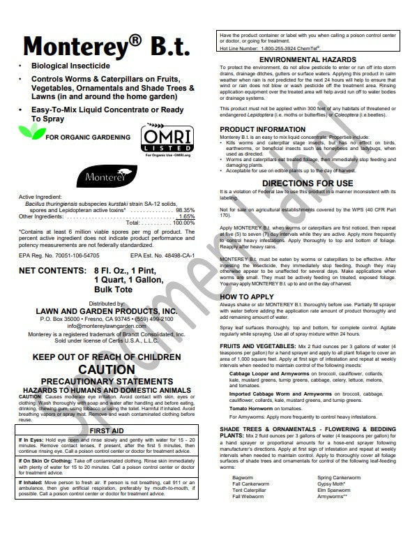 Monterey BT Caterpillar Control Ready-to-Use - Quart