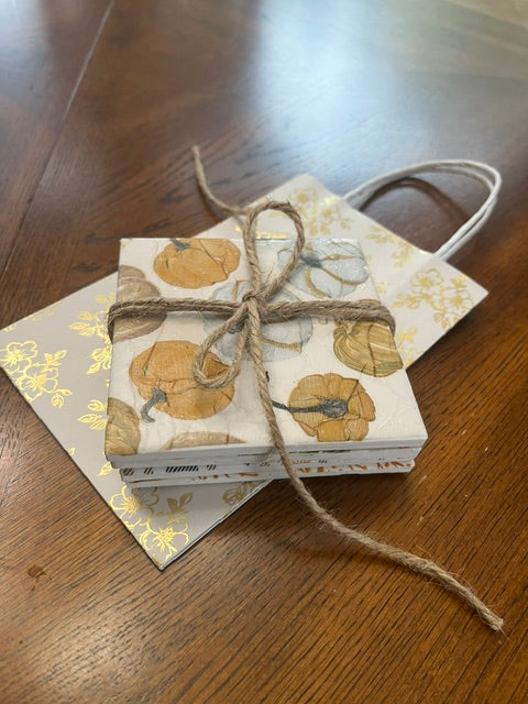 WORKSHOP Decoupage Fall Ceramic Tile Coasters - Oct 10th
