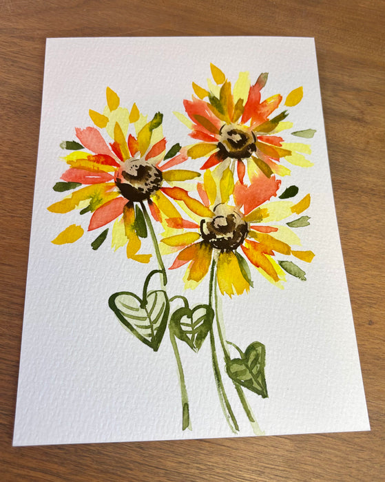 CLASS Watercolor Painting: Fall Favorites: Sunflowers, Wreaths, and School of Fish.