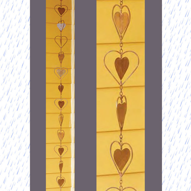 Flamed Hearts Rain Chain